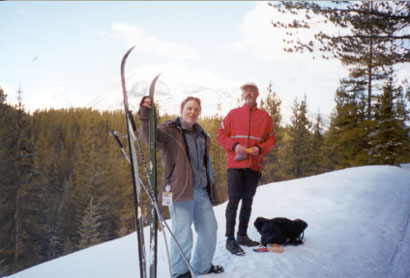 Caroline and Andy cross-country skiing